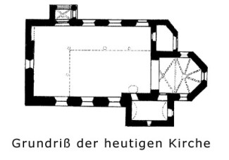 Grundriß der heutigen Kirche